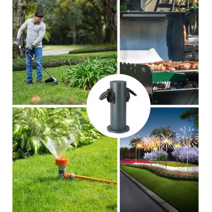 Brilagi - Kültéri csatlakozós oszlop PILLAR 2Z SCHUKO 230V IP44 antracit