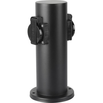 Brilagi - Kültéri csatlakozós oszlop PILLAR 2Z SCHUKO 230V IP44 fekete