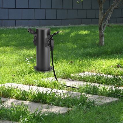 Brilagi - Kültéri csatlakozós oszlop PILLAR 2Z SCHUKO 230V IP44 fekete
