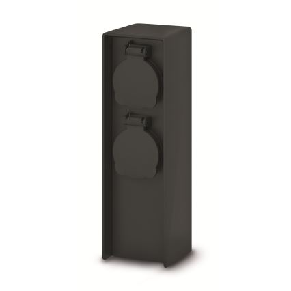 Brilagi - Kültéri dugaljas oszlop 2× SCHUKO 230 V IP44, fekete