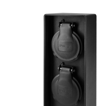 Brilagi - Kültéri dugaljas oszlop 2× SCHUKO 230 V IP44, fekete