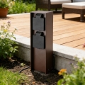 Brilagi - Kültéri dugaljoszlop PILLAR, 2 aljzat, SCHUKO, 230V, IP44, barna