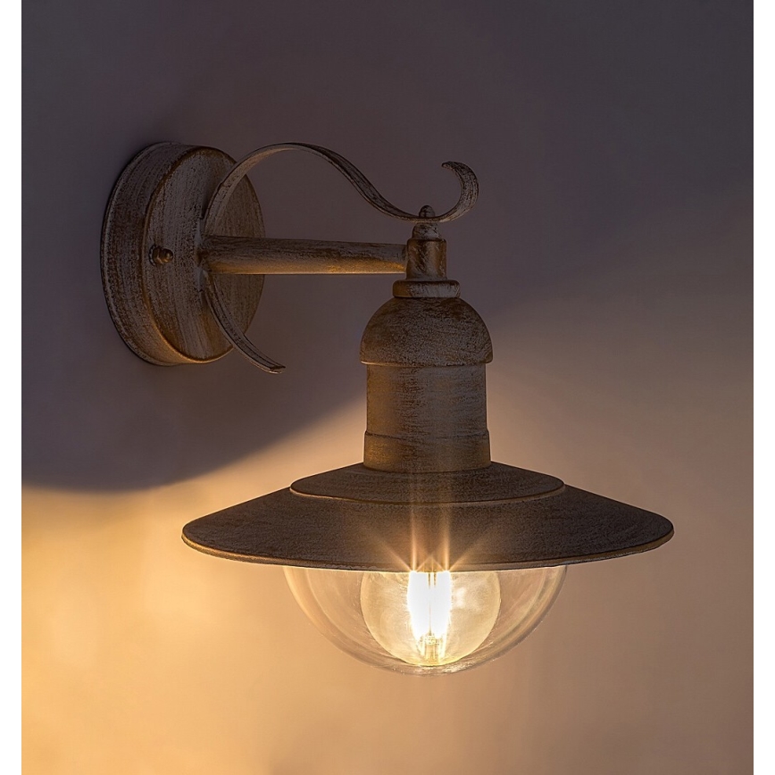 Brilagi - Kültéri fali lámpa MOLDE 1xE27/60W/230V IP44 fehér/patina