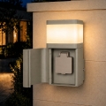 BRILAGI - Kültéri fali lámpa SCHUKO aljzattal PILLAR 1xG9/11W/230V IP44 szürke