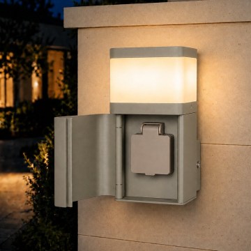 BRILAGI - Kültéri fali lámpa SCHUKO aljzattal PILLAR 1xG9/11W/230V IP44 szürke
