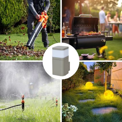 BRILAGI - Kültéri fali lámpa SCHUKO aljzattal PILLAR 1xG9/11W/230V IP44 szürke