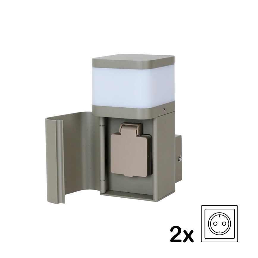 BRILAGI - Kültéri fali lámpa SCHUKO aljzattal PILLAR 1xG9/11W/230V IP44 szürke