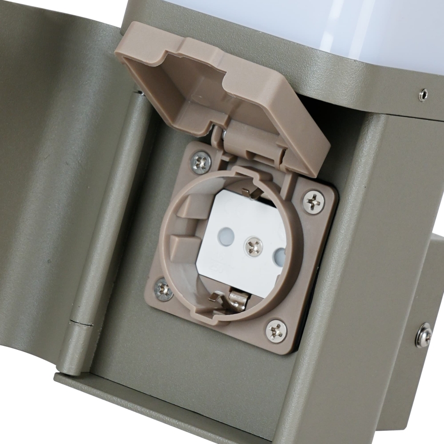 BRILAGI - Kültéri fali lámpa SCHUKO aljzattal PILLAR 1xG9/11W/230V IP44 szürke