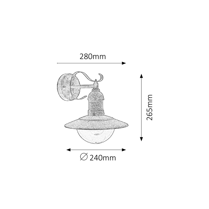 Brilagi - Kültéri fali lámpatest MOLDE 1xE27/60W/230V IP44 bronz/patina