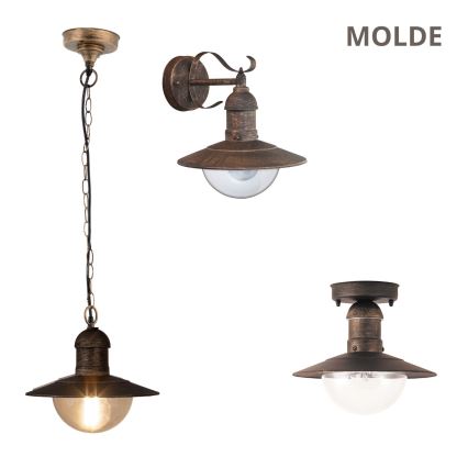 Brilagi - Kültéri fali lámpatest MOLDE 1xE27/60W/230V IP44 bronz/patina