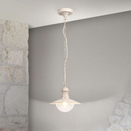 Brilagi - Kültéri függeszték MOLDE 1xE27/60W IP44 fehér/patina