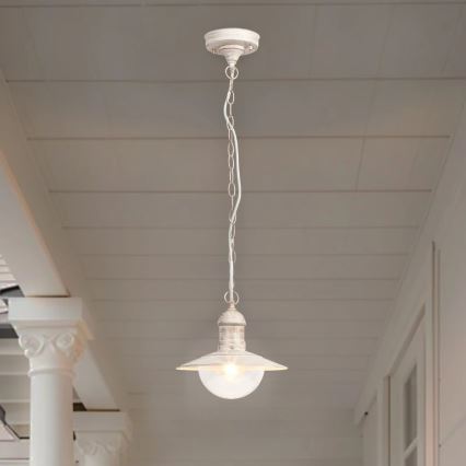 Brilagi - Kültéri függeszték MOLDE 1xE27/60W IP44 fehér/patina
