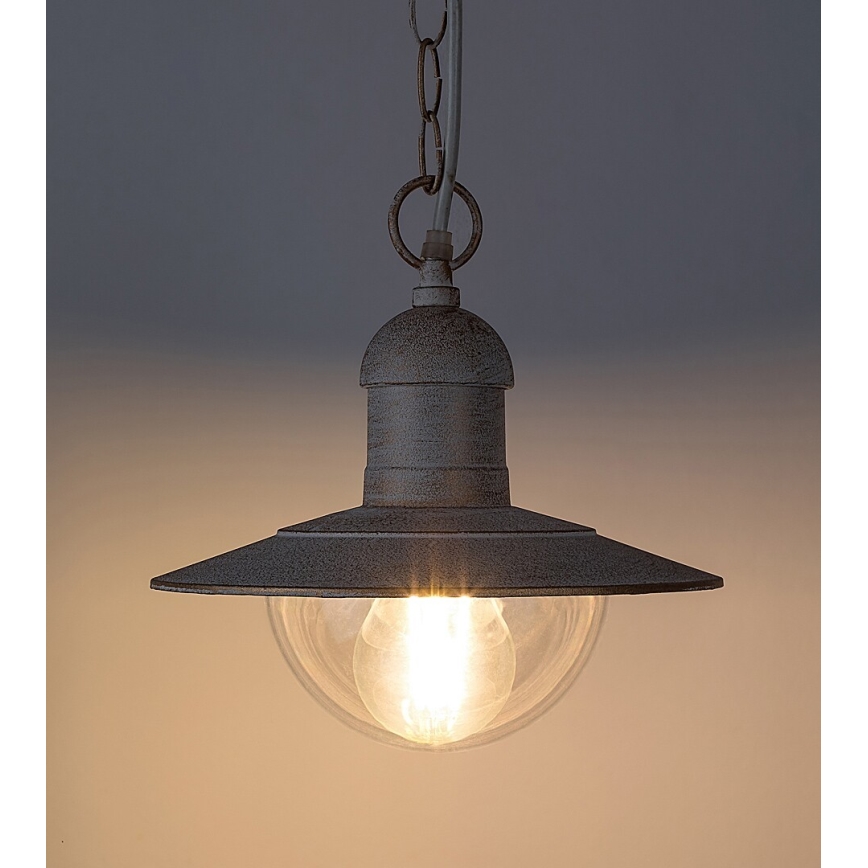 Brilagi - Kültéri függeszték MOLDE 1xE27/60W IP44 fehér/patina