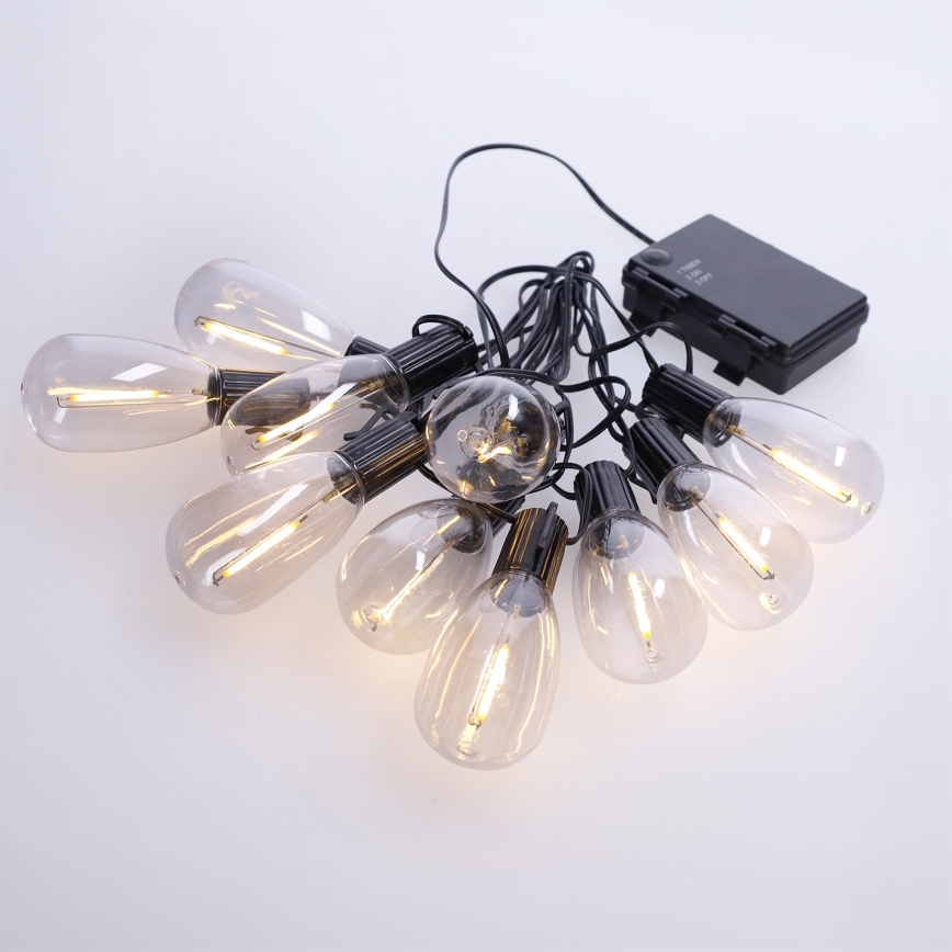 Brilagi - kültéri karácsonyi LED girland 10xLED/3xAA 3,2m IP44 meleg fehér