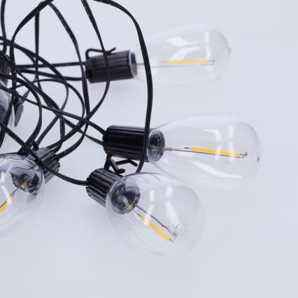 Brilagi - kültéri karácsonyi LED girland 10xLED/3xAA 3,2m IP44 meleg fehér