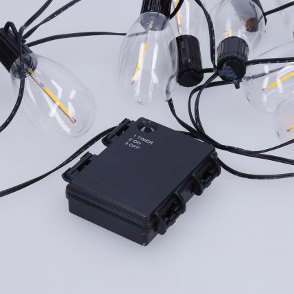 Brilagi - kültéri karácsonyi LED girland 10xLED/3xAA 3,2m IP44 meleg fehér