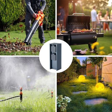 Brilagi - Kültéri konnektoros oszlop PILLAR 2Z SCHUKO 230V IP44 antracit