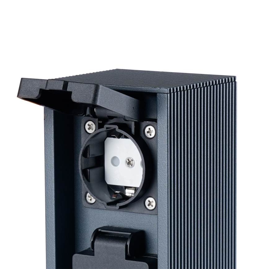 Brilagi - Kültéri konnektoros oszlop PILLAR 2Z SCHUKO 230V IP44 antracit