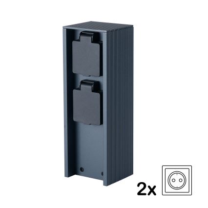 Brilagi - Kültéri konnektoros oszlop PILLAR 2Z SCHUKO 230V IP44 antracit