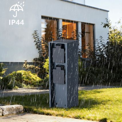 Brilagi - Kültéri konnektoros oszlop PILLAR 2Z SCHUKO 230V IP44 antracit