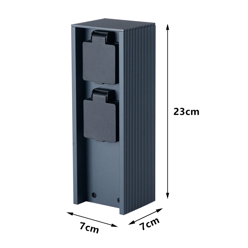 Brilagi - Kültéri konnektoros oszlop PILLAR 2Z SCHUKO 230V IP44 antracit