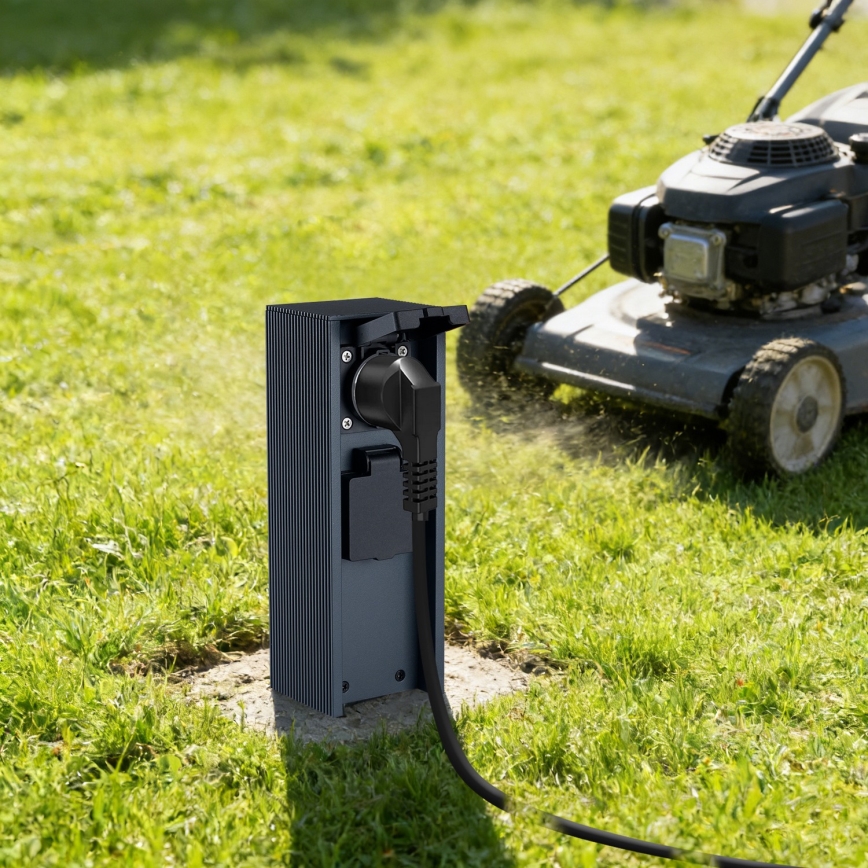 Brilagi - Kültéri konnektoros oszlop PILLAR 2Z SCHUKO 230V IP44 antracit