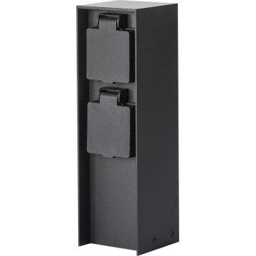 Brilagi - Kültéri konnektoros oszlop PILLAR 2Z SCHUKO 230V IP44 fekete