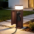 BRILAGI - Kültéri lámpa 2 aljzattal SCHUKO PILLAR 1xG9/11W/230V IP44 barna