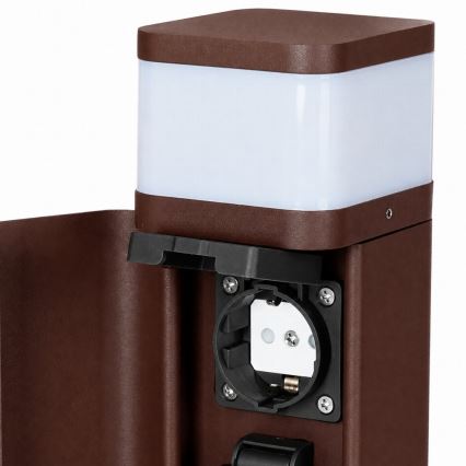 BRILAGI - Kültéri lámpa 2 aljzattal SCHUKO PILLAR 1xG9/11W/230V IP44 barna