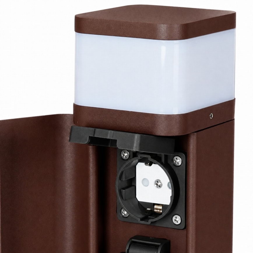 BRILAGI - Kültéri lámpa 2 aljzattal SCHUKO PILLAR 1xG9/11W/230V IP44 barna