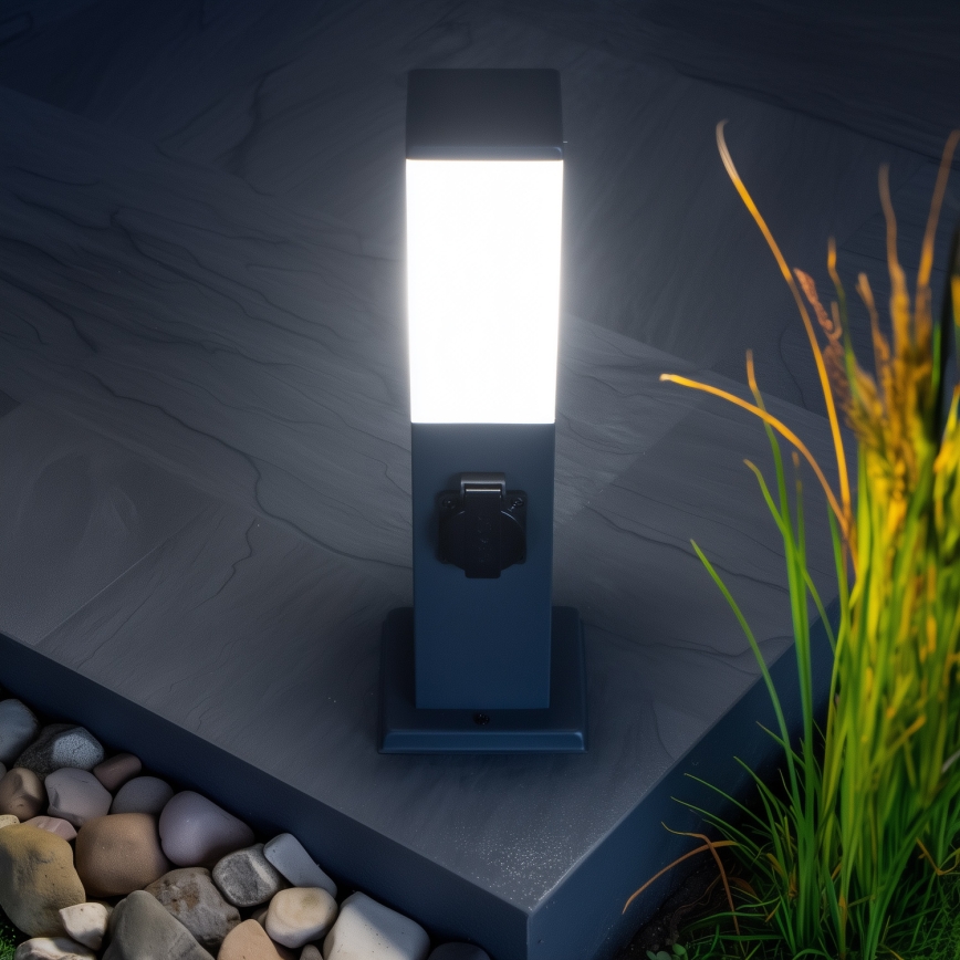 Brilagi - Kültéri lámpa 2 SCHUKO aljzattal NOVA 1xE27/15W/230V 40 cm IP44 antracit