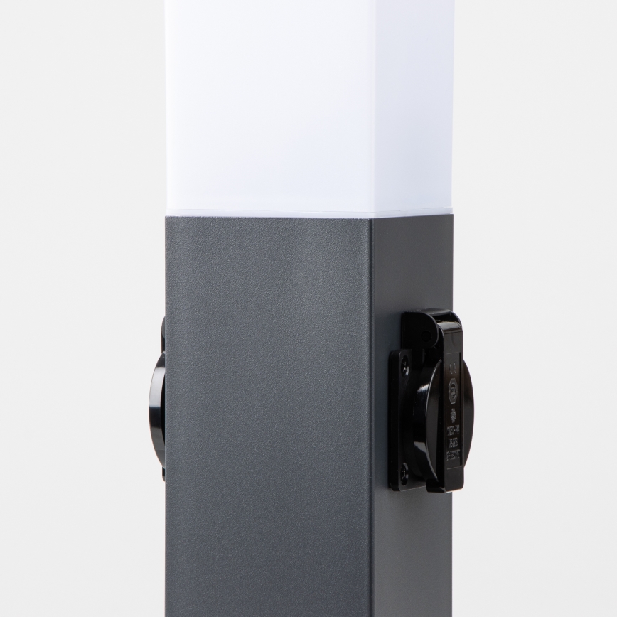 Brilagi - Kültéri lámpa 2 SCHUKO aljzattal NOVA 1xE27/15W/230V 40 cm IP44 antracit
