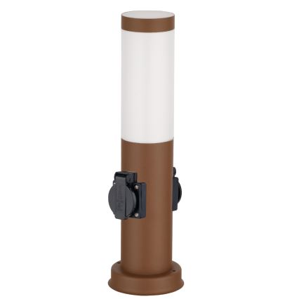 Brilagi - Kültéri lámpa 2 db SCHUKO aljzattal NOVA 1xE27/15W/230V 40 cm IP44 barna