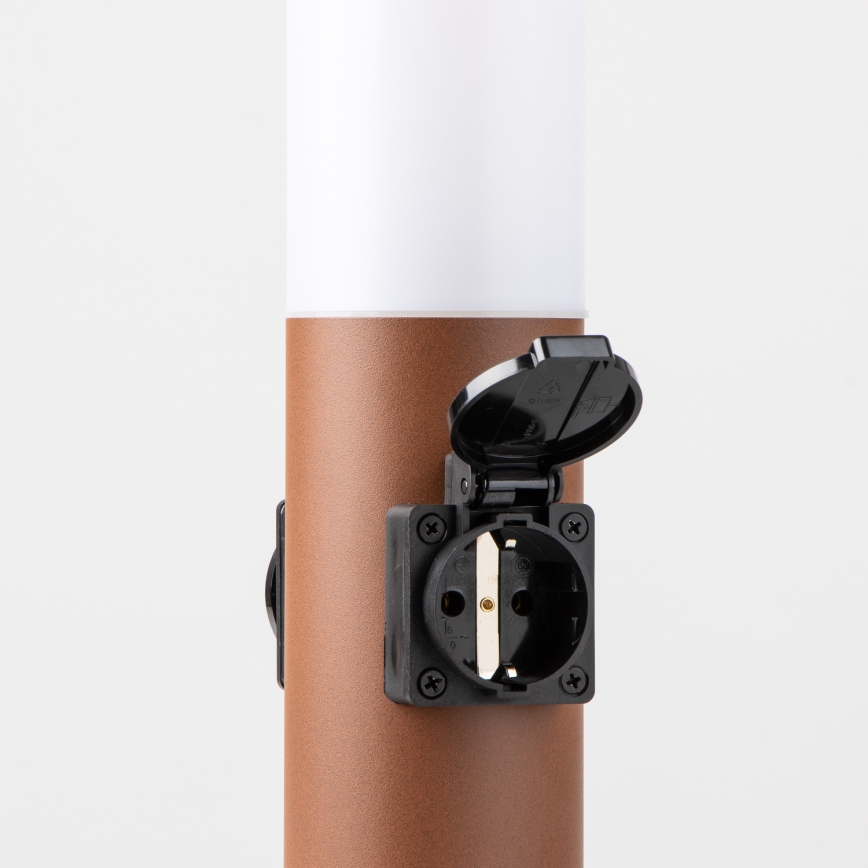Brilagi - Kültéri lámpa 2 db SCHUKO aljzattal NOVA 1xE27/15W/230V 40 cm IP44 barna