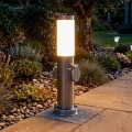 Brilagi - Kültéri lámpa 2 db SCHUKO aljzattal NOVA 1xE27/15W/230V 40 cm IP44 matt króm