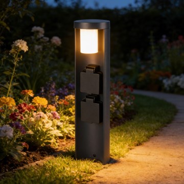 Brilagi - Kültéri lámpa 2 db SCHUKO aljzattal PILLAR 1xG9/11W/230V IP44 antracit