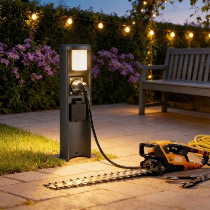 Brilagi - Kültéri lámpa 2 db SCHUKO aljzattal PILLAR 1xG9/11W/230V IP44 antracit