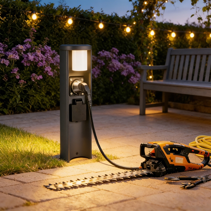 Brilagi - Kültéri lámpa 2 db SCHUKO aljzattal PILLAR 1xG9/11W/230V IP44 antracit