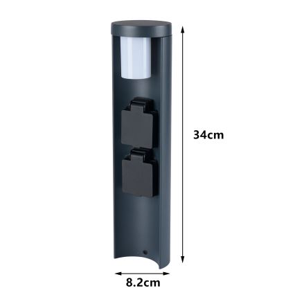 Brilagi - Kültéri lámpa 2 db SCHUKO aljzattal PILLAR 1xG9/11W/230V IP44 antracit