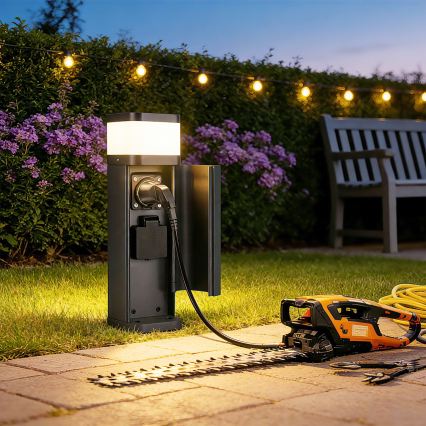 Brilagi - Kültéri lámpa 2 SCHUKO aljzattal PILLAR 1xG9/11W/230V IP44 antracit