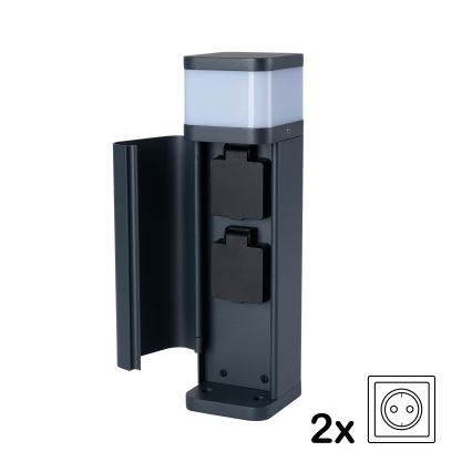 Brilagi - Kültéri lámpa 2 SCHUKO aljzattal PILLAR 1xG9/11W/230V IP44 antracit
