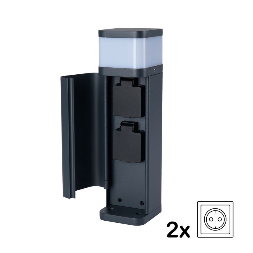 Brilagi - Kültéri lámpa 2 SCHUKO aljzattal PILLAR 1xG9/11W/230V IP44 antracit