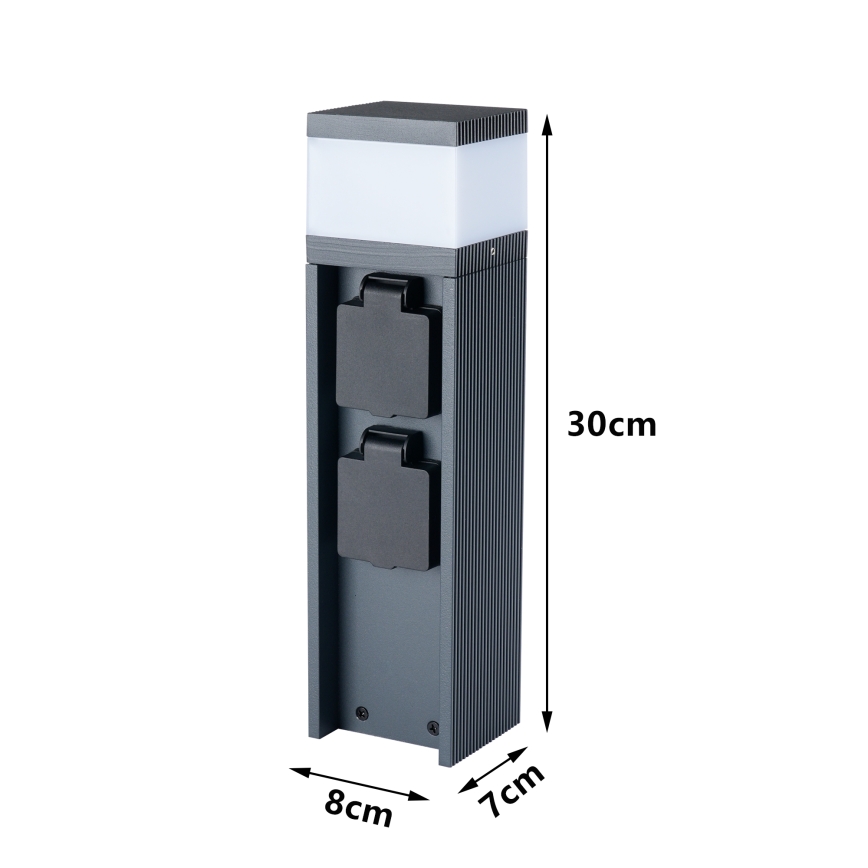 Brilagi -Kültéri lámpa 2 db SCHUKO aljzattal PILLAR 1xG9/11W/230V IP44 antracit