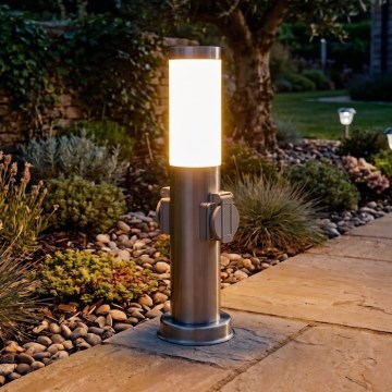 Brilagi - Kültéri lámpa 2 foglalattal, 1xE27/15W/230V, 40 cm, IP44, matt króm