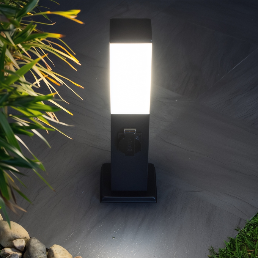 Brilagi - Kültéri lámpa 2 db SCHUKO aljzattal NOVA 1xE27/15W/230V 40 cm IP44 fekete