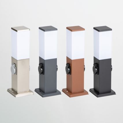 Brilagi - Kültéri lámpa 2 db SCHUKO aljzattal NOVA 1xE27/15W/230V 40 cm IP44 fekete
