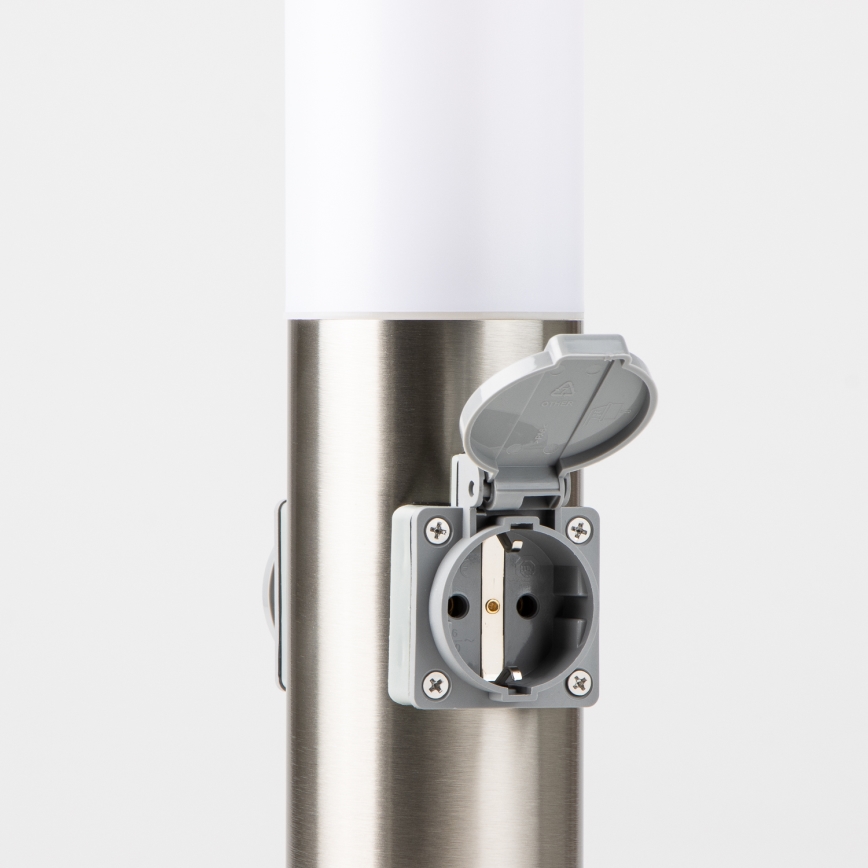 Brilagi - Kültéri lámpa 2 db SCHUKO aljzattal NOVA 1xE27/15W/230V 40 cm IP44 matt króm
