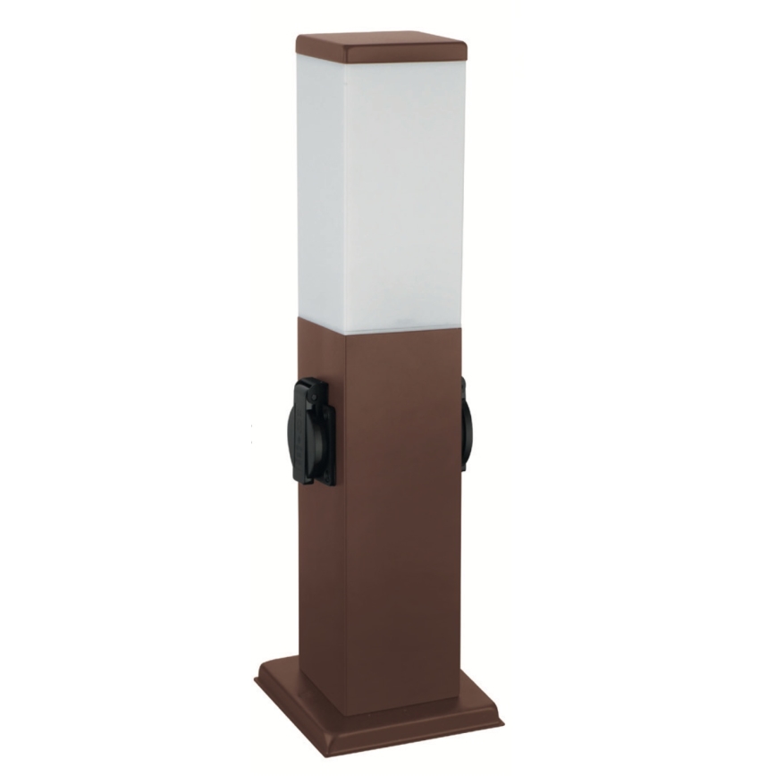 Brilagi - NOVA kültéri lámpa 2 db SCHUKO aljzattal 1xE27/15W/230V 40 cm IP44 barna