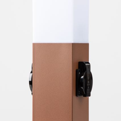 Brilagi - NOVA kültéri lámpa 2 db SCHUKO aljzattal 1xE27/15W/230V 40 cm IP44 barna