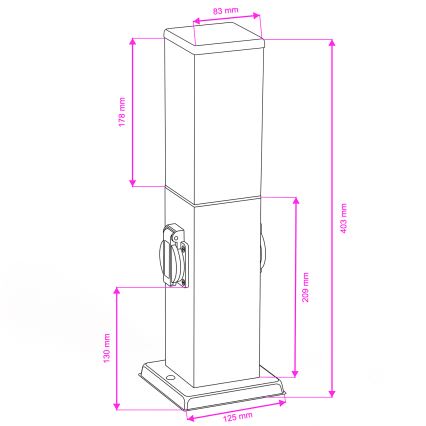 Brilagi - NOVA kültéri lámpa 2 db SCHUKO aljzattal 1xE27/15W/230V 40 cm IP44 barna
